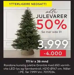 Skeidar Rondane kunstig juletre, NOK 3999 tilbud