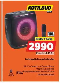 POWER Partyhøyttaler med mikrofon, NOK 2990 tilbud