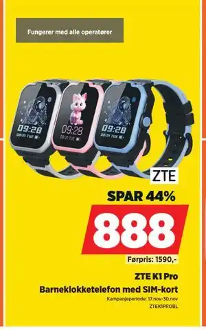 POWER ZTE K1 Pro, NOK 888 tilbud