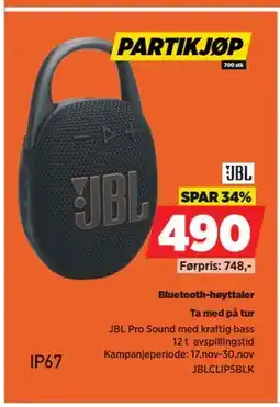 POWER Bluetooth-høyttaler, NOK 490 tilbud