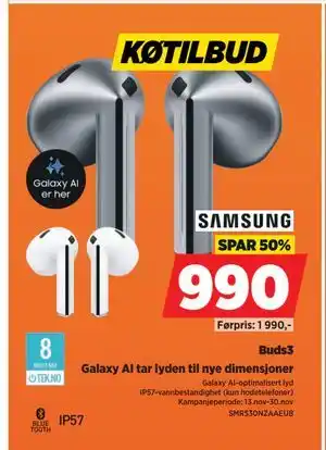 POWER Buds3, NOK 990 tilbud