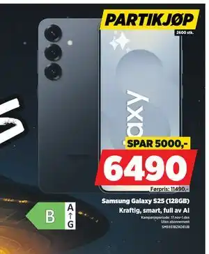 Samsung Galaxy S25 (128GB), NOK 6490