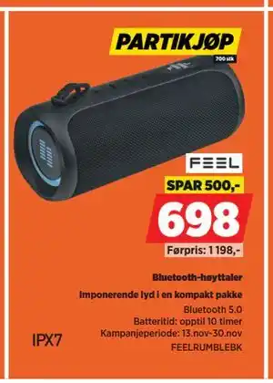POWER Bluetooth-høyttaler, NOK 698 tilbud