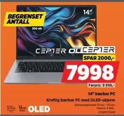 POWER 14 bærbar PC, NOK 7998 tilbud