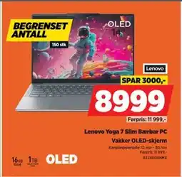 POWER Lenovo Yoga 7 Slim Bærbar PC, NOK 8999 tilbud