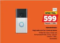 POWER Videodørklokke, NOK 599 tilbud