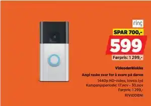 POWER Videodørklokke, NOK 599 tilbud
