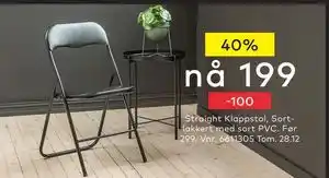 Skeidar Straight Klappstol, NOK 199 tilbud