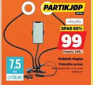 POWER Dobbelt ringlys, NOK 99 tilbud