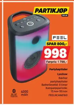 POWER Partyhøyttaler, NOK 998 tilbud