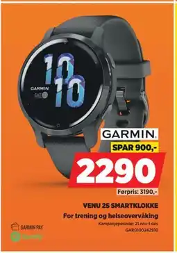 POWER VENU 2S SMARTKLOKKE, NOK 2290 tilbud