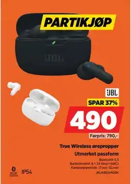 POWER True Wireless ørepropper, NOK 490 tilbud