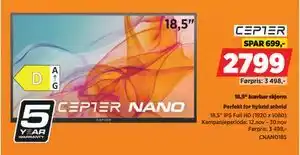 POWER 18,5 bærbar skjerm, NOK 2799 tilbud
