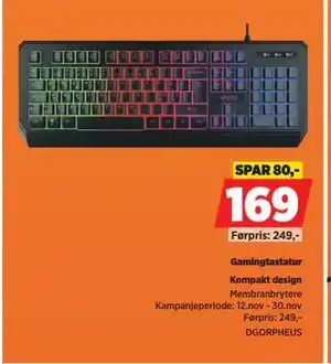 POWER Gamingtastatur, NOK 169 tilbud
