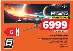 POWER 49 gamingskjerm, NOK 6999 tilbud