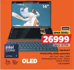 POWER Yoga Book 9, NOK 26999 tilbud