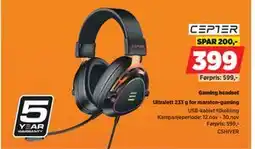 POWER Gaming headset, NOK 399 tilbud