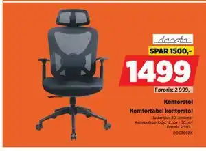 POWER Kontorstol, NOK 1499 tilbud