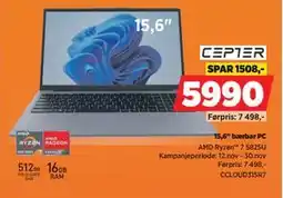 POWER 15,6 bærbar PC, NOK 5990 tilbud