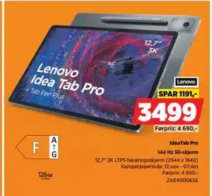 POWER IdeaTab Pro, NOK 3499 tilbud