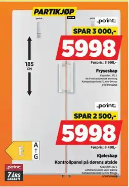 POWER Kjøleskap, NOK 5998 tilbud