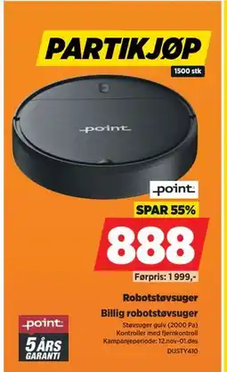 POWER Robotstøvsuger, NOK 888 tilbud