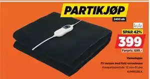 POWER Varmeteppe, NOK 399 tilbud