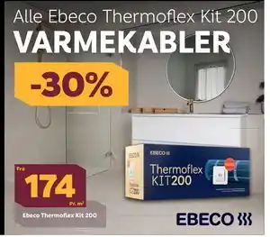 Megaflis Alle Ebeco Thermoflex Kit 200 VARMEKABLER tilbud