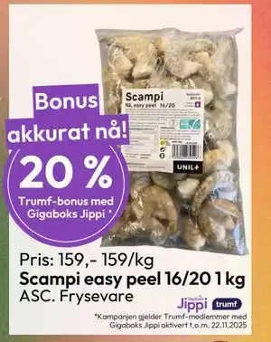 Scampi easy peel 16/20 1 kg