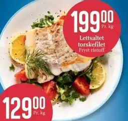 CC Mat Lettsaltet torskefilet Fryst råstoff tilbud