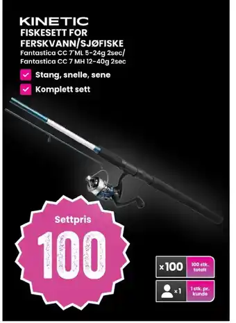 Kinetic fiskesett for ferskvann/sjøfiske