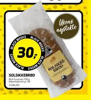 Bunnpris SOLSIKKEBRØD, NOK 30 tilbud