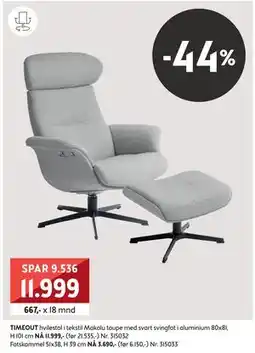 Bohus TIMEOUT hvilestol, NOK 11999 tilbud