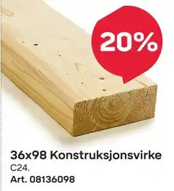 Byggmax 36x98 Konstruksjonsvirke tilbud