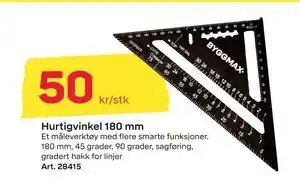 Byggmax Hurtigvinkel 180 mm, NOK 50 tilbud