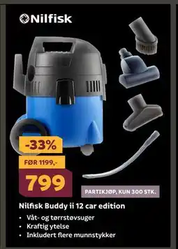 Megaflis Nilfisk Buddy ii 12 car edition, NOK 799 tilbud
