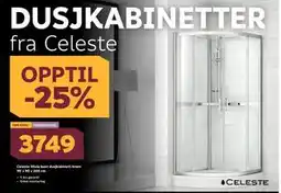 Megaflis Celeste Silvia buet dusjkabinett krom 90 x 90 x 205 cm, NOK 3749 tilbud