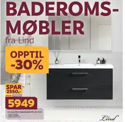 Megaflis Lind Luxury 120 sort baderomsmøbel 120 x 60 x 46 cm, NOK 5949 tilbud