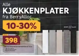 Megaflis BerryAlloc Kitchen Wall Sort Kalk Satin Finish 120 x 60 cm, NOK 398 tilbud