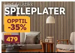 Megaflis Lind akustikk spileelement Hasle 14 spiler 242 x 60 x 2,1 cm, NOK 479 tilbud