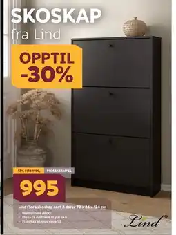 Megaflis SKOSKAP fra Lind, NOK 995 tilbud