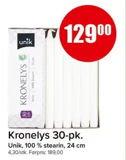 Spar Kronelys 30-pk., NOK 129 tilbud