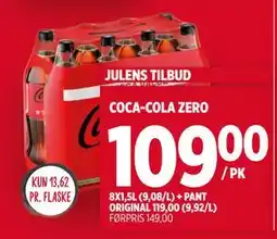 Meny COCA-COLA ZERO, NOK 109 tilbud