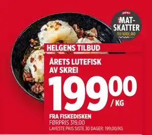 ÅRETS LUTEFISK AV SKREI, NOK 199