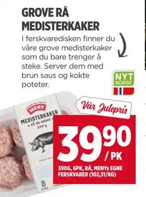 GROVE RÅ MEDISTERKAKER, NOK 39.9
