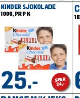 Price Lagerbutikk KINDER SJOKOLADE tilbud