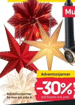 Rusta Adventsstjerner tilbud