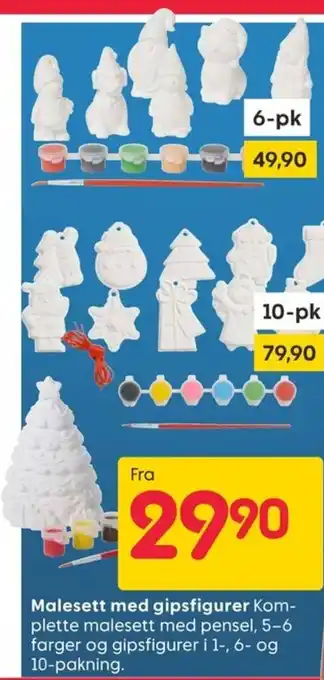 Rusta Malesett med gipsfigurer tilbud