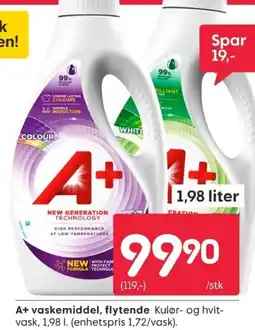 Rusta A+ vaskemiddel, flytende tilbud