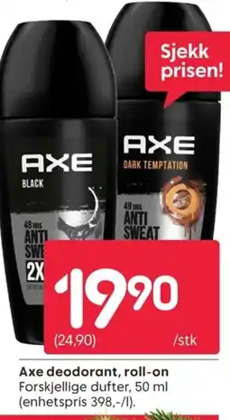 Rusta Axe deodorant, roll-on tilbud